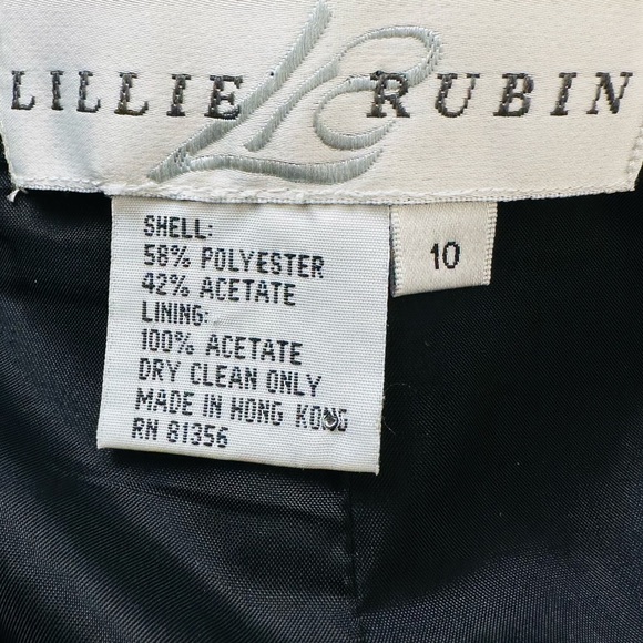 Vintage Lillie Rubin black embellished maxi open back party evening gown dress - Picture 10 of 10